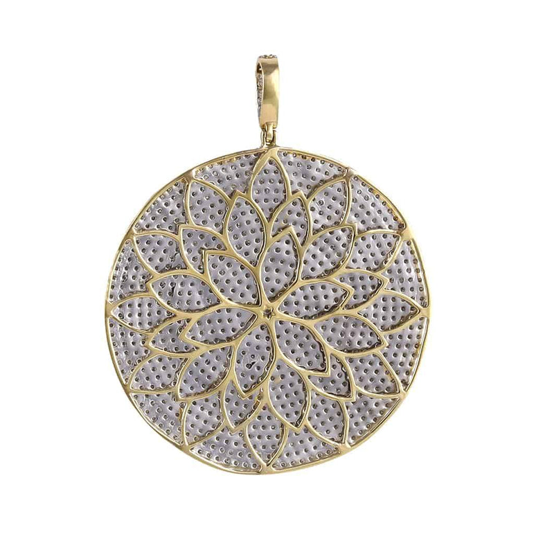 Men's Iced Out Round Hip Hop Pendant yellow gold