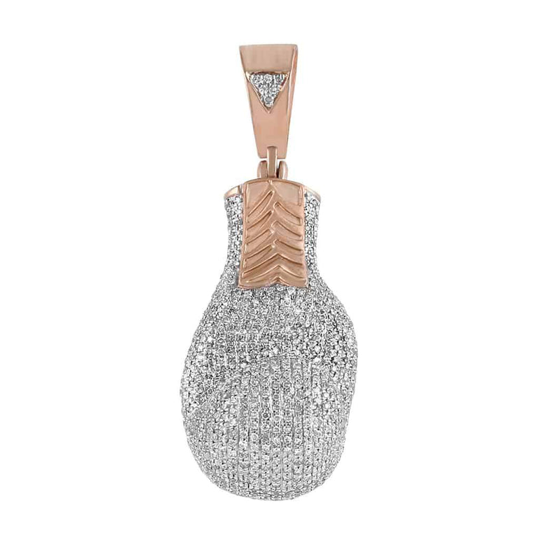 Iced Out Boxing Glove Pendant rose gold