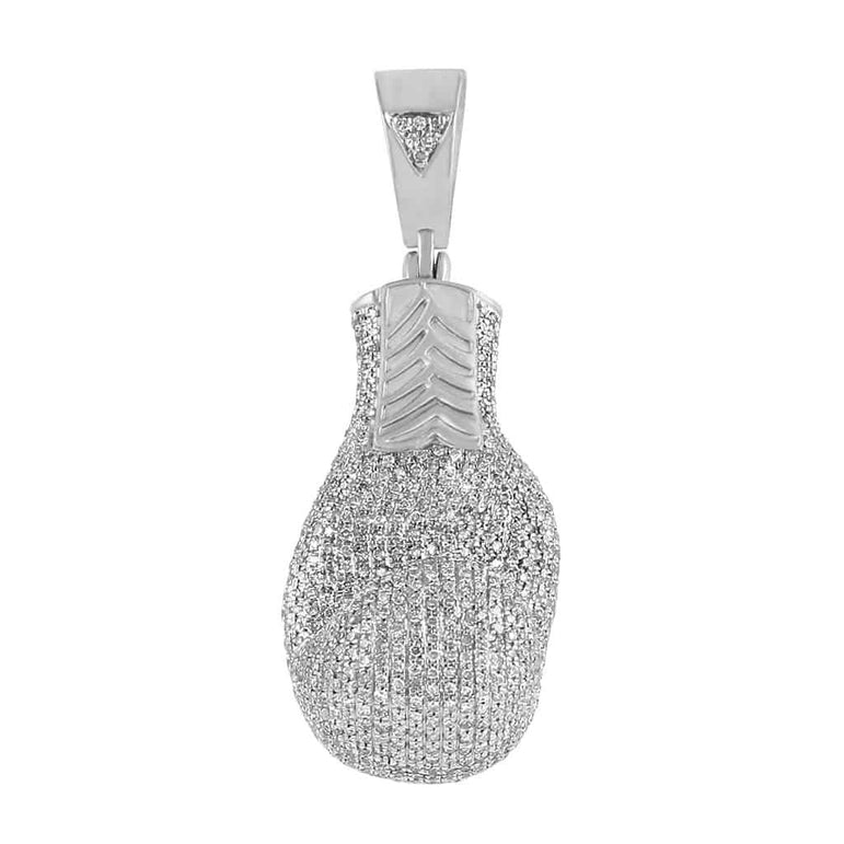 Iced Out Boxing Glove Pendant white gold