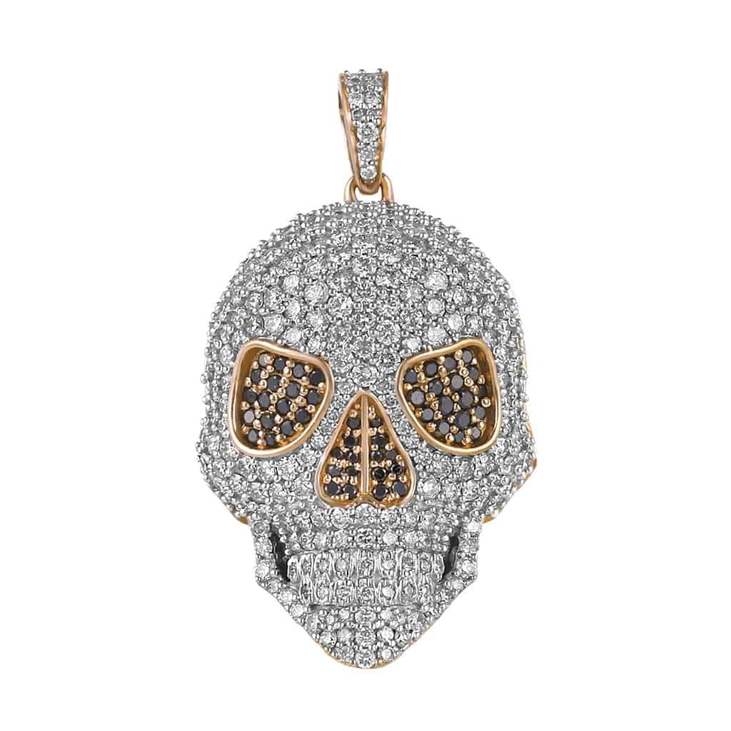 rose gold skull necklace pendant for men