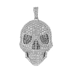 white gold skull necklace pendant for men
