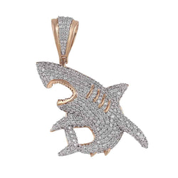 Iced Out Shark Pendant rose gold