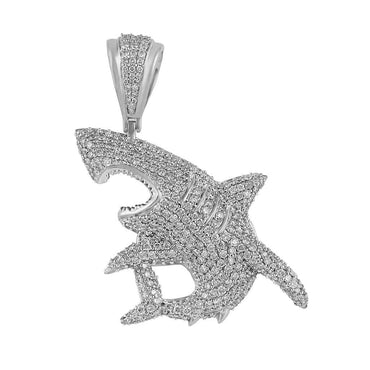 Iced Out Shark Pendant white gold