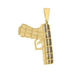 Handgun Pistol Pendant yellow gold