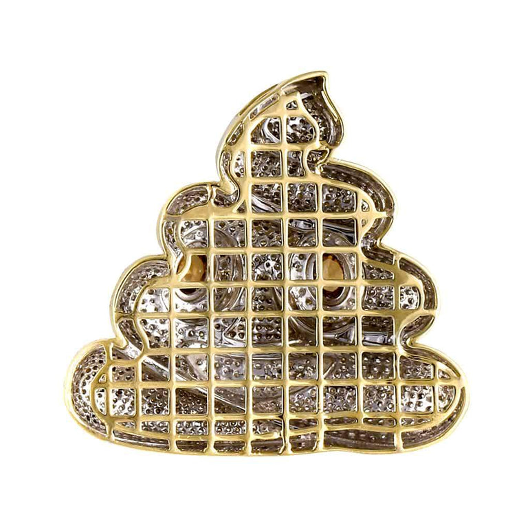 Iced Out Ice Cream Pendant yellow gold