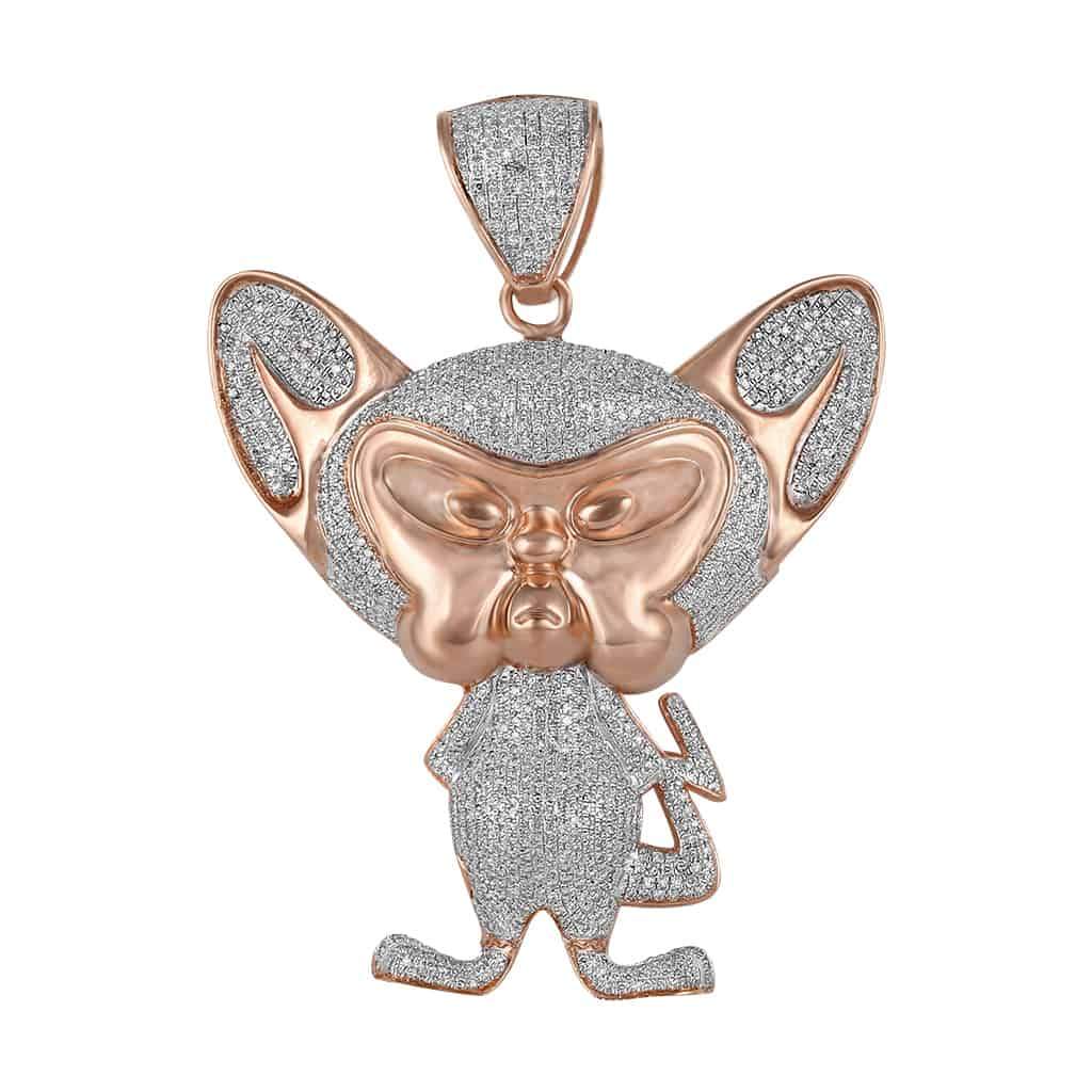 Pinky and The Brain Pendant rose gold