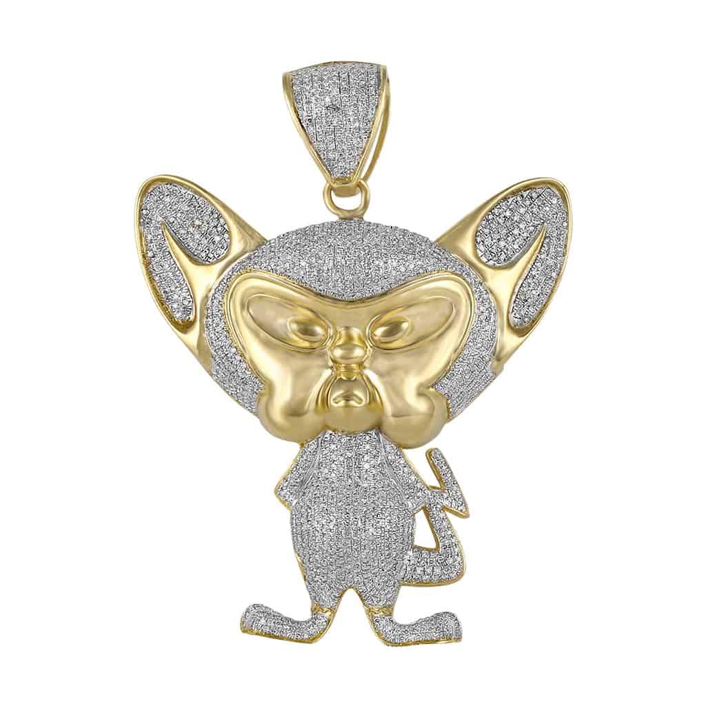 Pinky and The Brain Pendant yellow gold