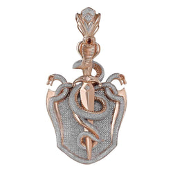 Snake and Sword Pendant rose gold