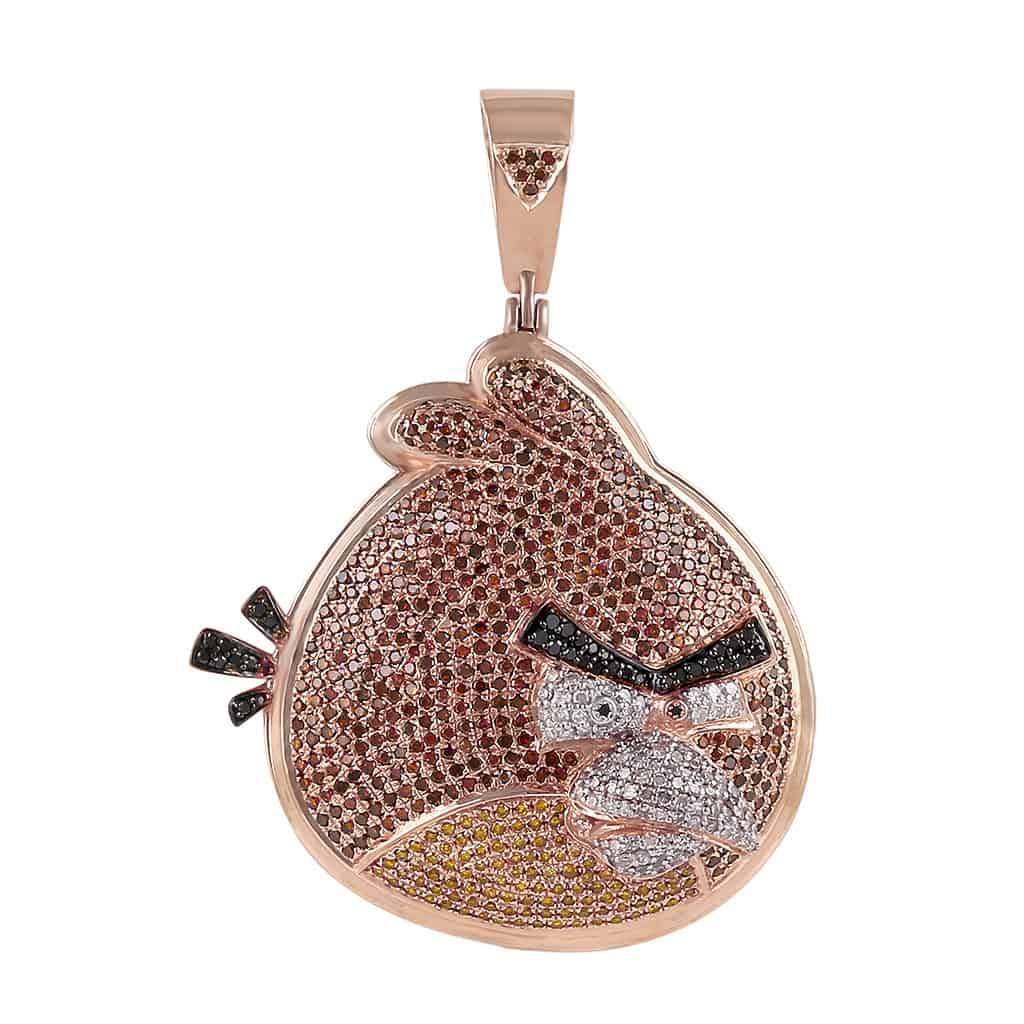 Angry Bird Necklace Pendant rose gold