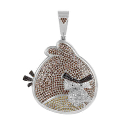 Angry Bird Necklace Pendant white gold