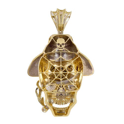 Skull Cigar Hat Necklace for Men yellow gold