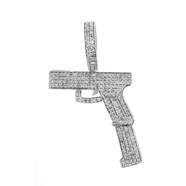 Gun Diamond Pendant white gold