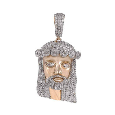 Jesus Head Diamond Pendant rose gold