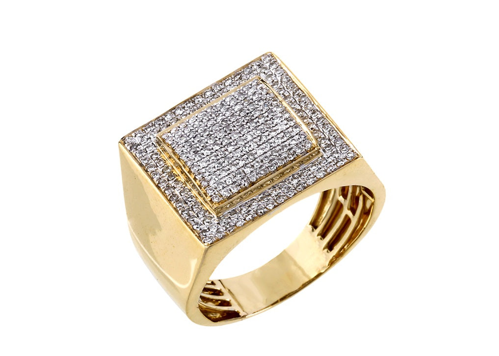 Ring for Men 10k Gold 0.46 ct Round Diamond by Fehu Jewel