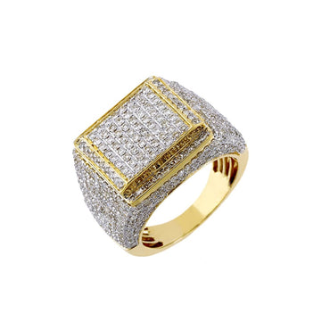 3.08 Cts. Diamond Square Design Men's Round Ring By Fehu Jewel