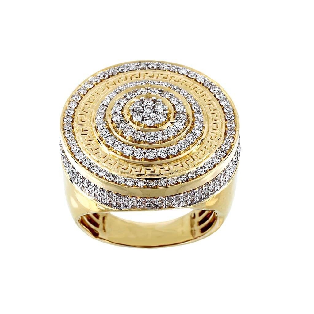 2.09 Cts Diamond Men's Gold Round Shape Ring By Fehu Jewel