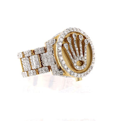 Rolex Logo Men's 2.00 Cts Diamond Ring By Fehu Jewel
