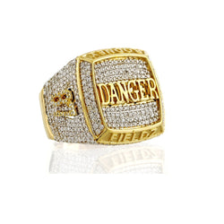 " DANGER "Personalized 3D Finger Name Men's Ring With 2.07 Cts. Round Diamonds