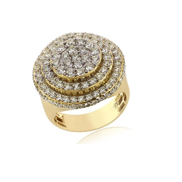 3.19 Cts. Diamond Cluster Men's Round Ring By Fehu Jewel