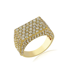 4.38Cts. Round Cut Diamond Men's Modern Cluster Ring By Fehu Jewel