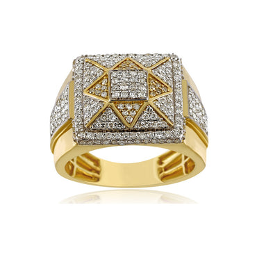 1.35 Cts. Natural Diamonds Gold Men's Pinky Ring By Fehu Jewel