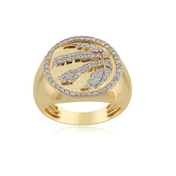 0.74 Cts. Natural Diamonds Gold  Men's Ring By Fehu Jewel