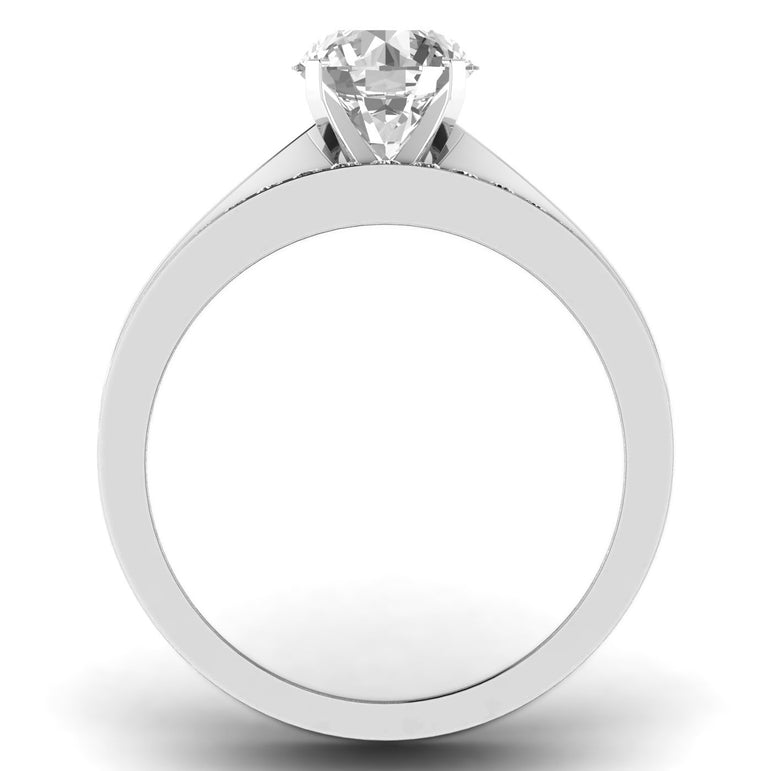 Solitaire Engagement Ring Set With 1Ct Natural Diamond
