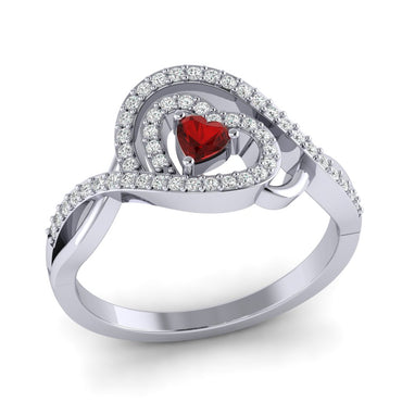 1/4Ct Natural Diamonds Halo Engagement Ring By Fehu Jewel