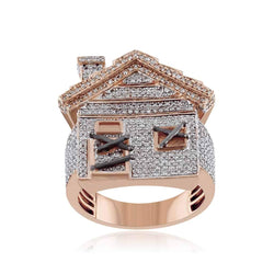 Trap House Ring for Men rose gold