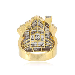 Mini Trap House Diamond Hip Hop Ring yellow gold