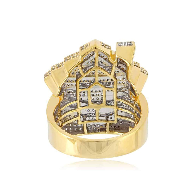 Trap House Ring for Men yellow gold