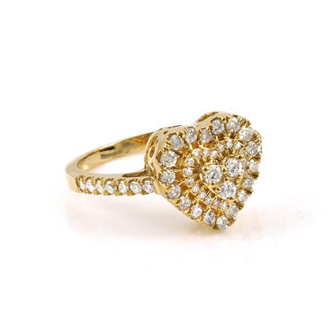 Heart Ring 3/4 ct Round-cut Diamond By Fehu Jewel