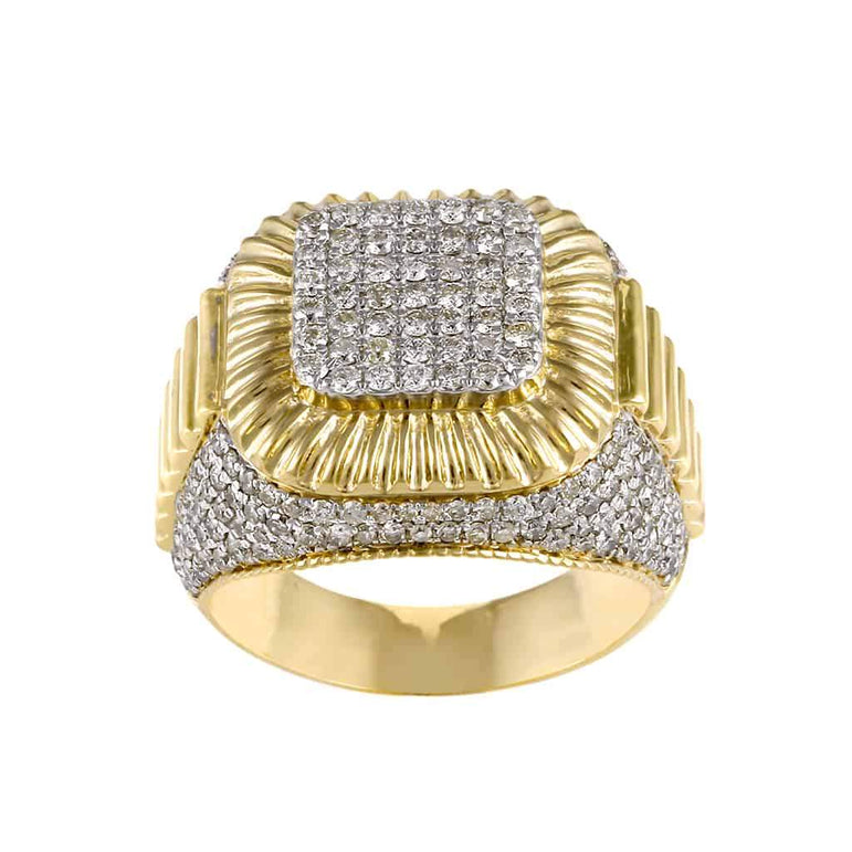 yellow gold Hip Hop Diamond Ring for Men