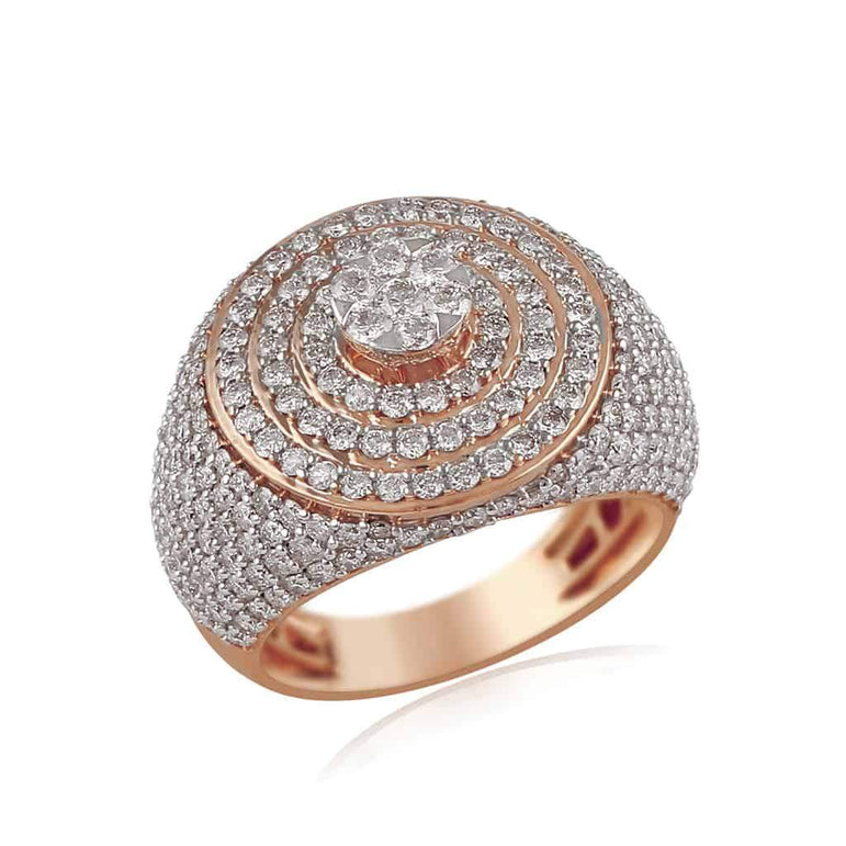 Men's Halo Diamond Ring rose gold