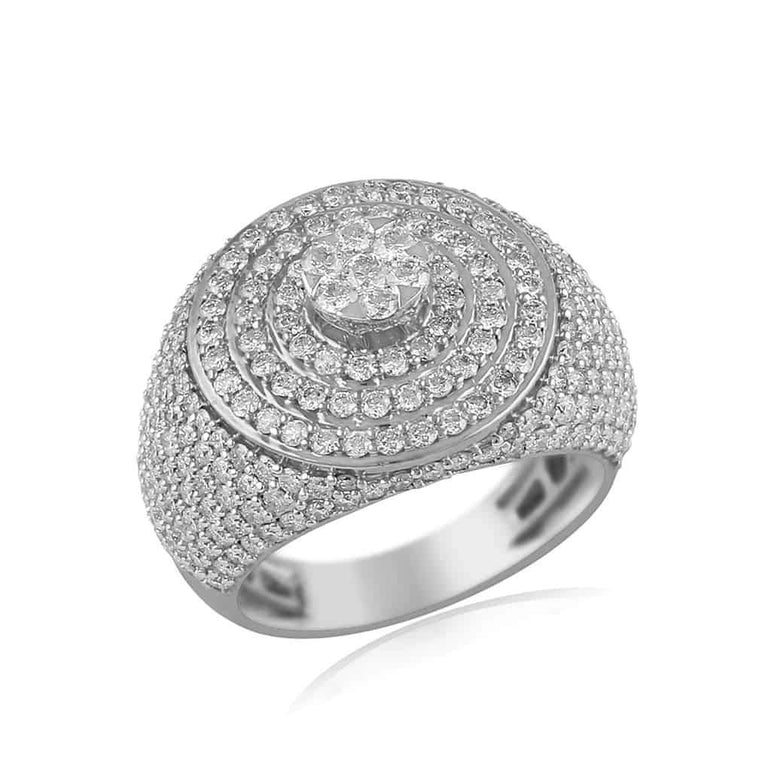 Men's Halo Diamond Ring white gold