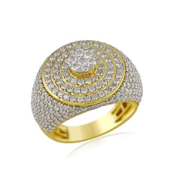 Men's Halo Diamond Ring yellow gold