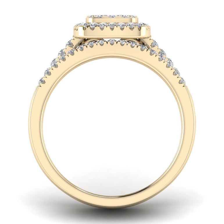 Bridal Ring Set, Engagement Ring with 1/2ct Natural Diamonds