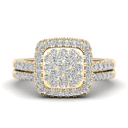 Bridal Ring Set, Engagement Ring with 1/2ct Natural Diamonds