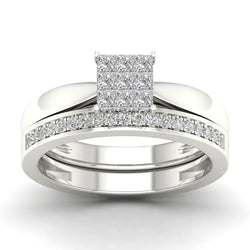 Fehu Jewel Bridal Ring Set Engagement Ring With 3/8Ct Natural Diamonds.