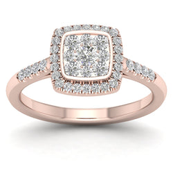 Fehu Jewel Bridal Halo Ring Set With 1/2ct Natural Diamonds.