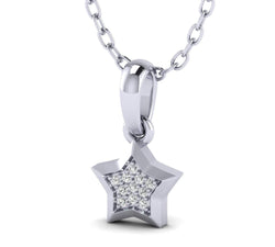 1/10 Natural Diamond Star Shaped White Gold Over Silver Diamond Pendant