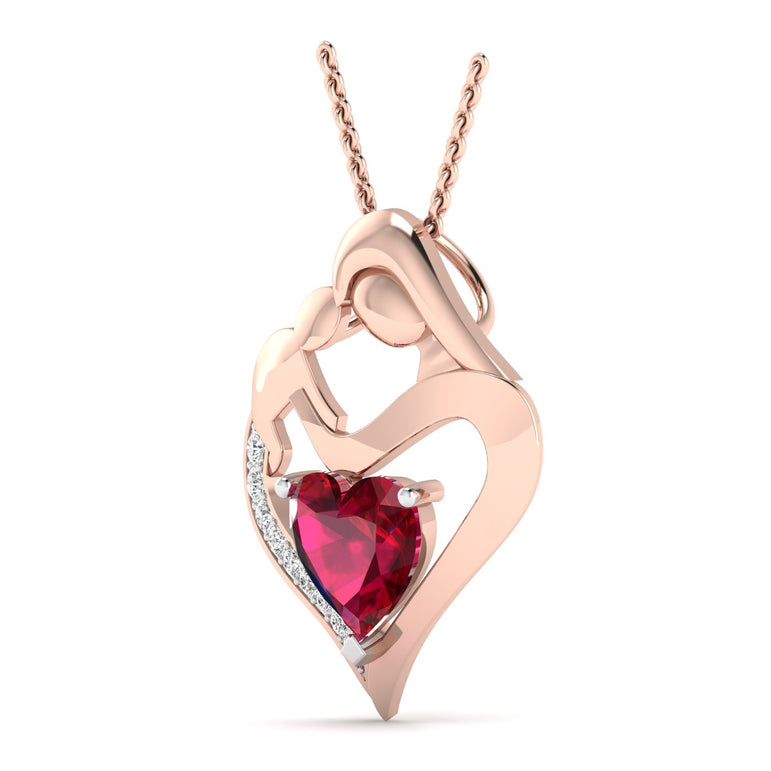 Heart Shape Diamond And Color Stone Women Pendant By fehu Jewel