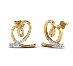 1/10ct Round Diamond Earrings 14K, 10K, Gold & 925 Silver By Fehu Jewel