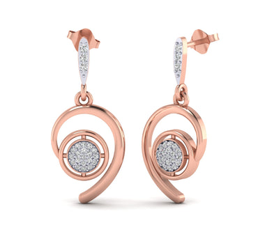 1/6ct Round Diamond Earrings 14K, 10K, Gold & 925 Silver By Fehu Jewel