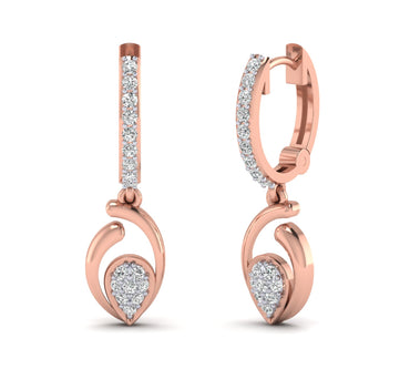 3/8ct Round Diamond Earrings 14K, 10K, Gold & 925 Silver By Fehu Jewel
