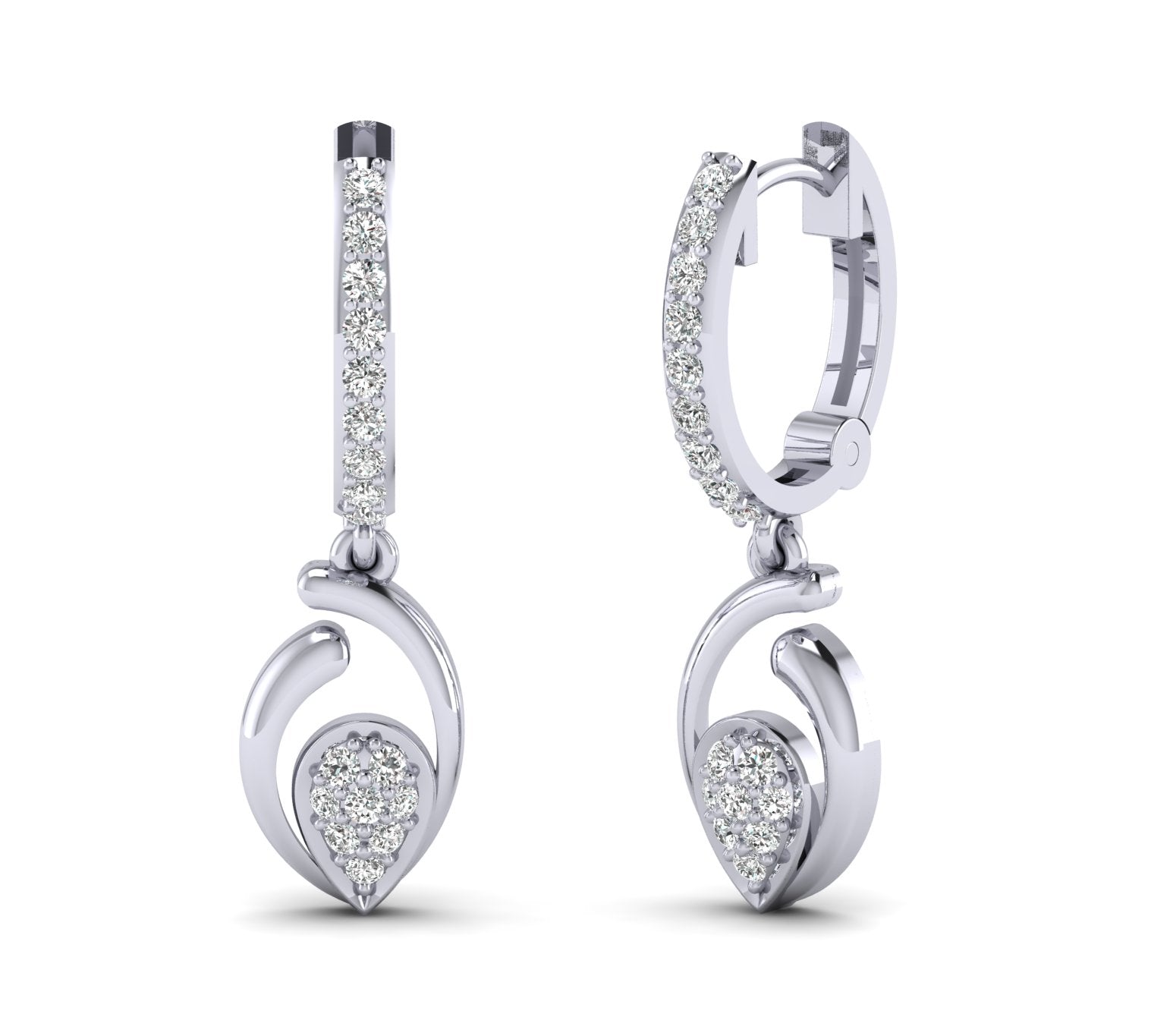 3/8ct Round Diamond Earrings 14K, 10K, Gold & 925 Silver By Fehu Jewel