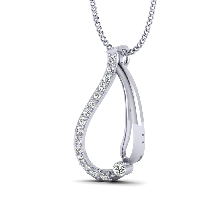Natural Diamond Gold Plated Solitaire Diamond Fancy Pendant for Her by FEHU jewel