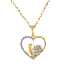 1/4 CT. T.W Natural Diamond Double Heart Pendant in Sterling Silver, 14K and 10K Gold.