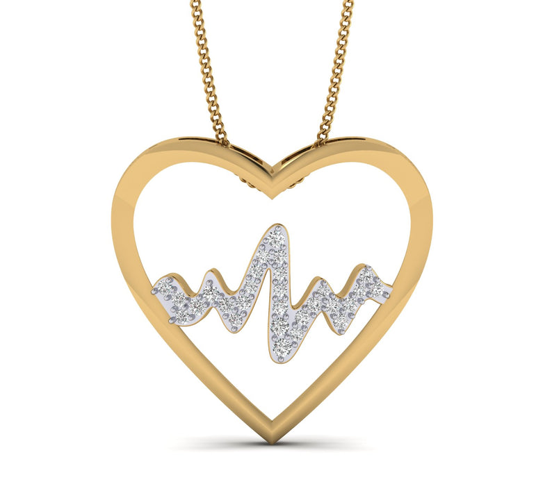 1/6ct Natural Diamond Heart Pendant For Women
