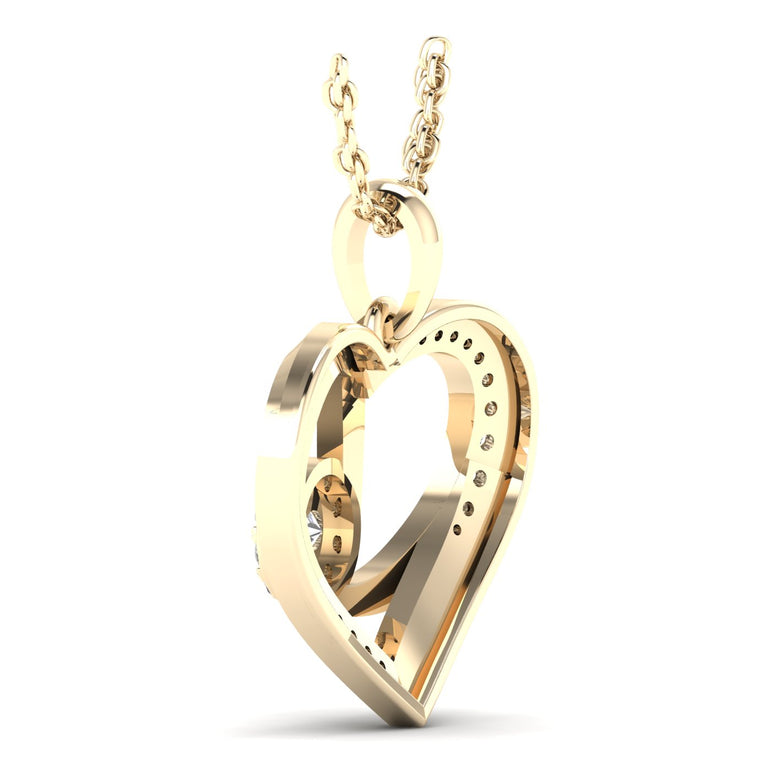 3/8ct Natural Diamond Heart Pendant For Women